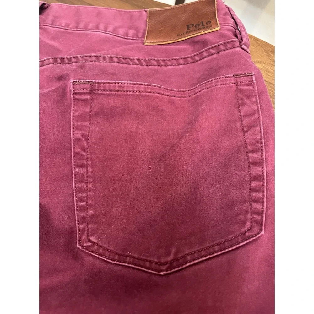 Polo Ralph Lauren 34x30 Burgundy Straight Leg Stretch Twill Pants dress pants